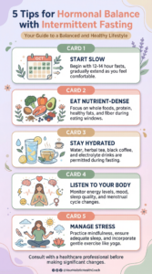 Essential tips for supporting hormonal health while practicing intermittent fasting, from beginner strategies to stress management.